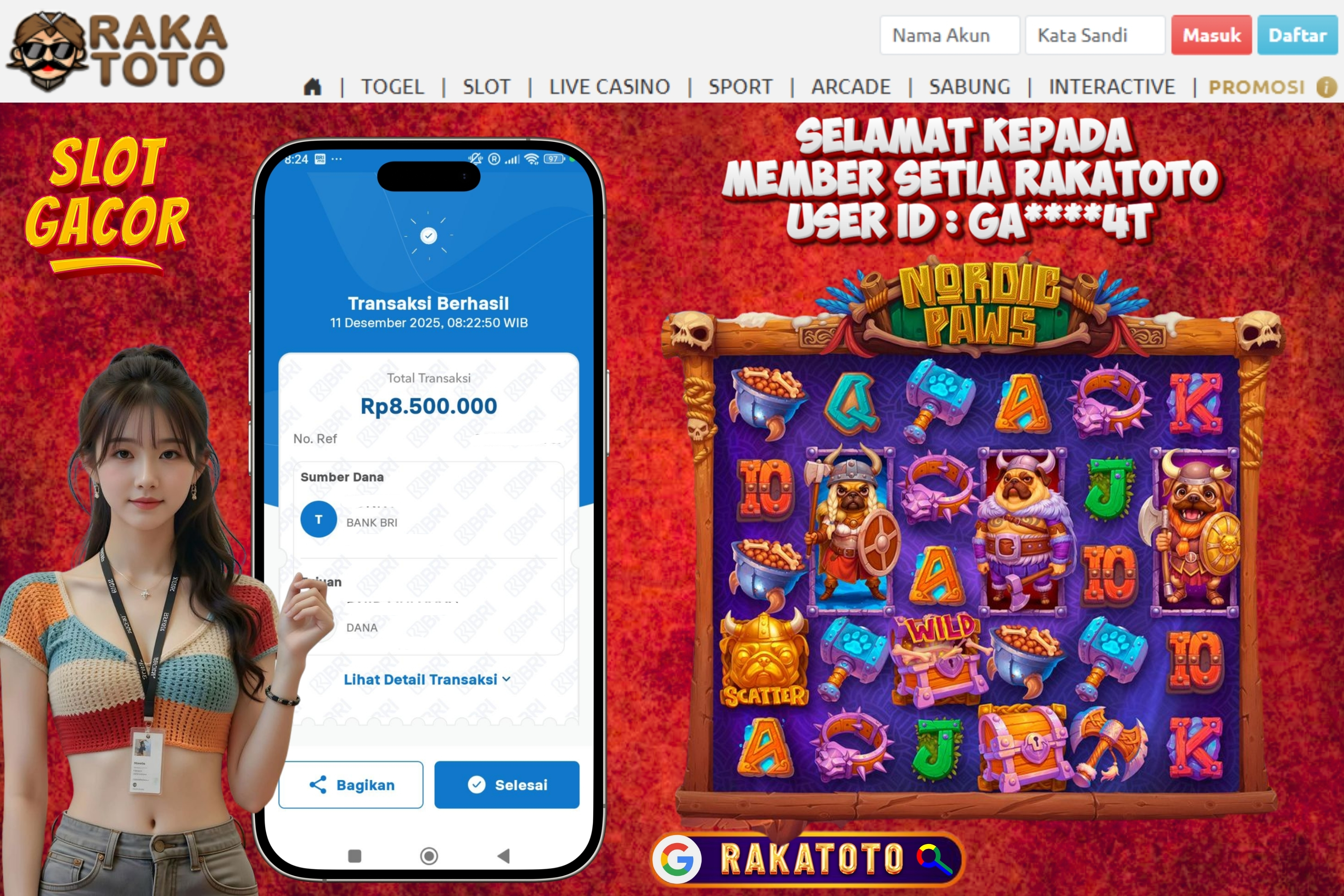 SELAMAT ATAS KEMENANGAN UNTUK MEMBER #RAKATOTO